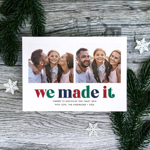 Wir haben es geschafft, zwei Foto-Weihnachten Feiertagskarte