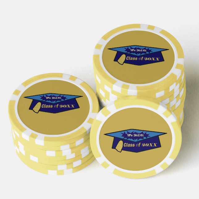 Wir haben es Klasse von 20XX Blues Abschluss Hat Pokerchips (Stapel)