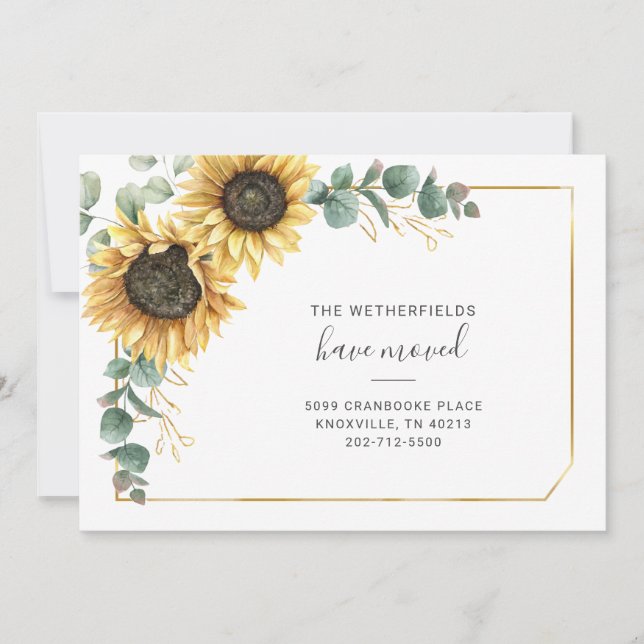 Wir haben Eukalyptus Greenery Sonnenblumen Bewegun Ankündigung (Vorderseite)