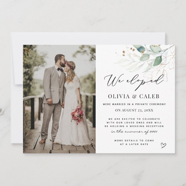 Wir haben Eukalyptus-Hochzeitsankündigung Einladung (Vorderseite)