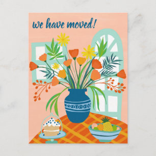 WIR HABEN Floral Bouquet Neue Zuhause-Adresse Nied Postkarte