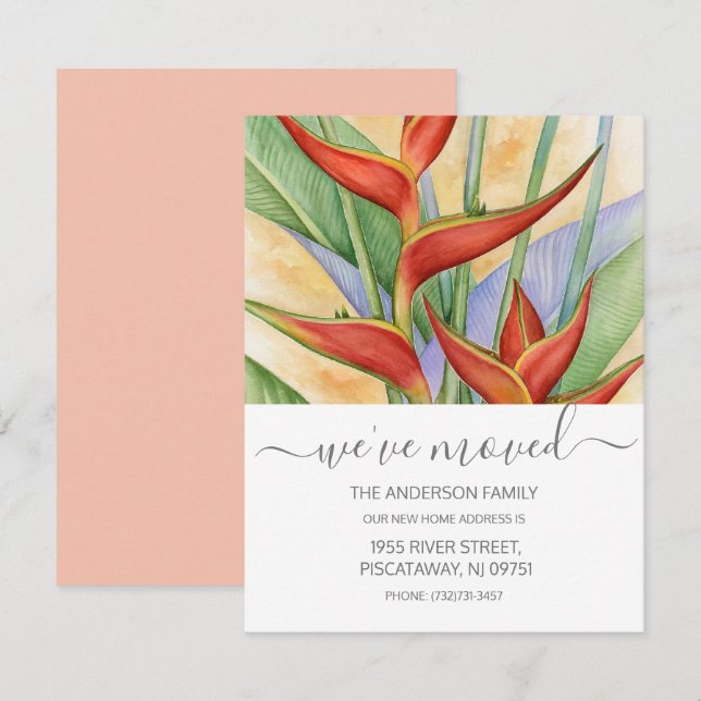Wir haben Floral Heliconia Rose Gold Script Text v Ankündigung (Vorne/Hinten)