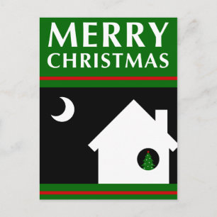 wir haben frohe Weihnachtsankündigung verschoben Feiertagspostkarte