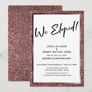 Wir haben gepflückt! Rose Gold Glitzer Empfang-onl Einladung
