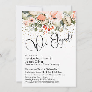 Wir haben gepflückt! Typografie, Blush Florals Gol Einladung