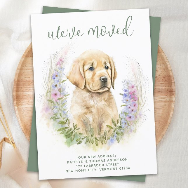 Wir haben Golden Retriever Puppy Moving Ankündigung (Von Creator hochgeladen)