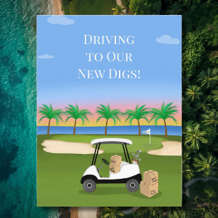 Wir haben Golf Cart an der neuen Adresse des Ozean Ankündigungspostkarte