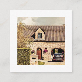 Wir haben Haus-neue Adressen-Quadrat-Visitenkarte Quadratische Visitenkarte