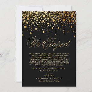 Wir haben Imitate Gold Foil Confetti Black Wedding Ankündigung