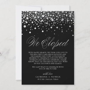 Wir haben Imitate Silver Foil Confetti Black Weddi Ankündigung