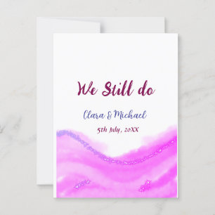 Wir haben immer noch rosa lila Wasserfarbe Glitter Postkarte