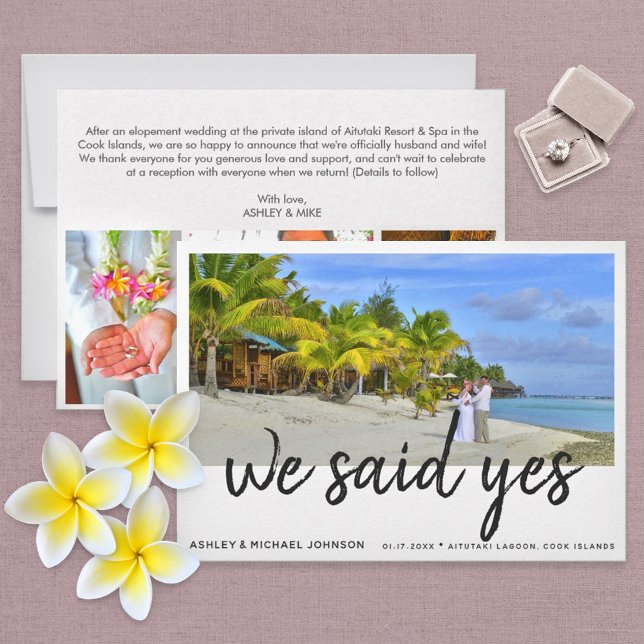 Wir haben ja gesagt | 4 Foto Hochzeitsankündigung Ankündigung (Von Creator hochgeladen)