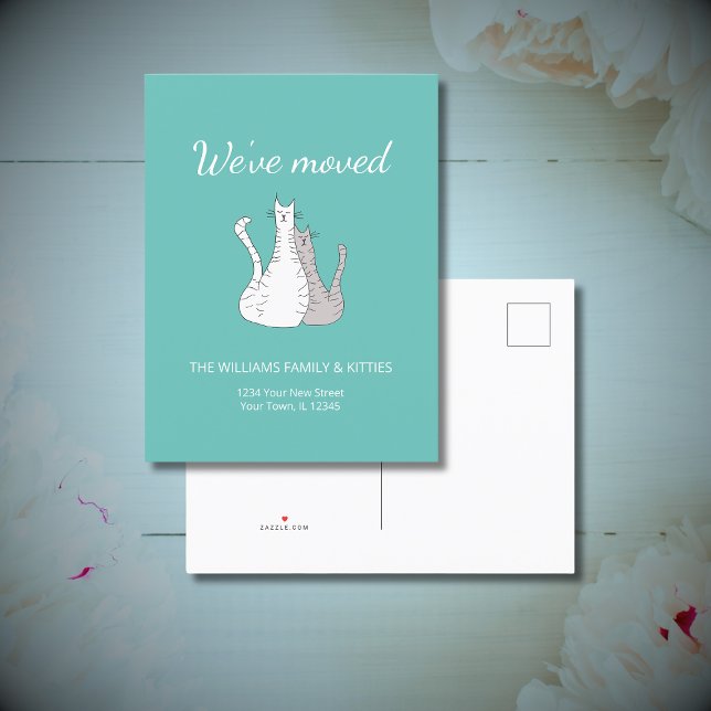 Wir haben Katzen Aquamarin bewegen Ankündigungspostkarte (Von Creator hochgeladen)