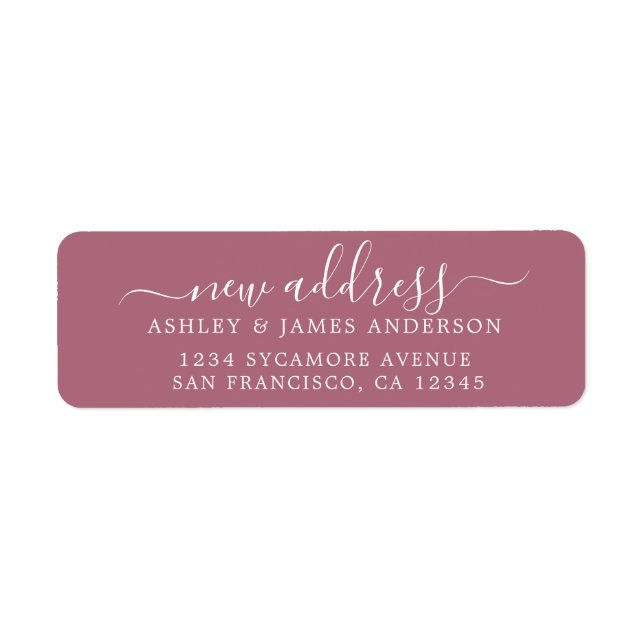 Wir haben Lila Cassis New Address Label verschoben (Vorne)