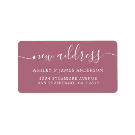 Wir haben Lila Cassis New Address Label verschoben Adressaufkleber