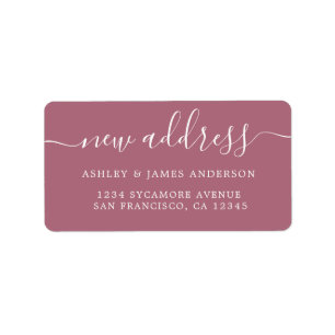Wir haben Lila Cassis New Address Label verschoben Adressaufkleber