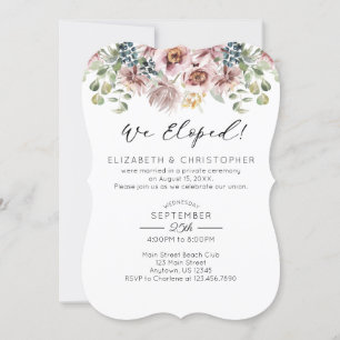 Wir haben Mauve Peonies Floral Wedding Elopement Einladung