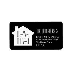 Wir haben moderne Schwarzweiss-Rücksendeadresse Adressaufkleber