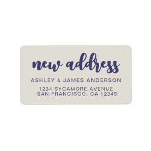 Wir haben Navy Blue Gray New Address Label verscho Adressaufkleber