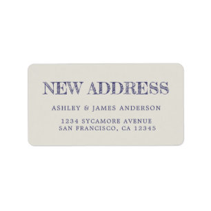 Wir haben Navy Blue Gray New Address Label verscho Adressaufkleber