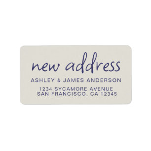 Wir haben Navy Blue Gray New Address Label verscho Adressaufkleber