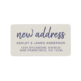 Wir haben Navy Blue Gray New Address Label verscho Adressaufkleber