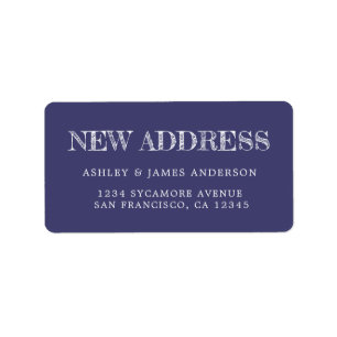 Wir haben Navy Blue New Address Label übertragen Adressaufkleber