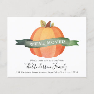 Wir haben neue Adresse Pumpkin Holiday Moving Ankündigungspostkarte