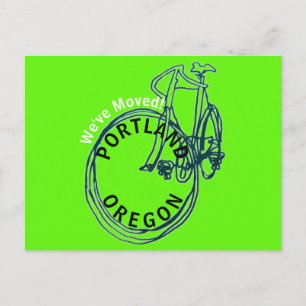 Wir haben neue Adressen-Postkarte Portlands Oregon Ankündigungspostkarte