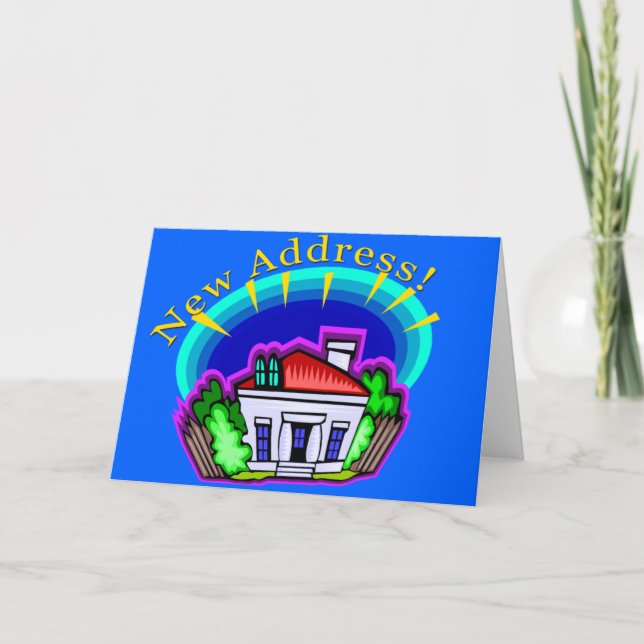 Wir haben neue Adresskarten verschoben Ankündigung (Vorderseite)
