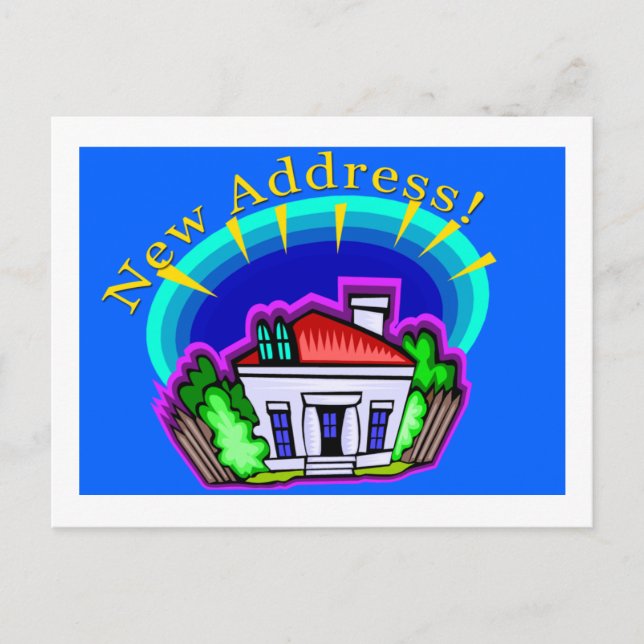 Wir haben neue Adresskarten verschoben Ankündigungspostkarte (Vorderseite)