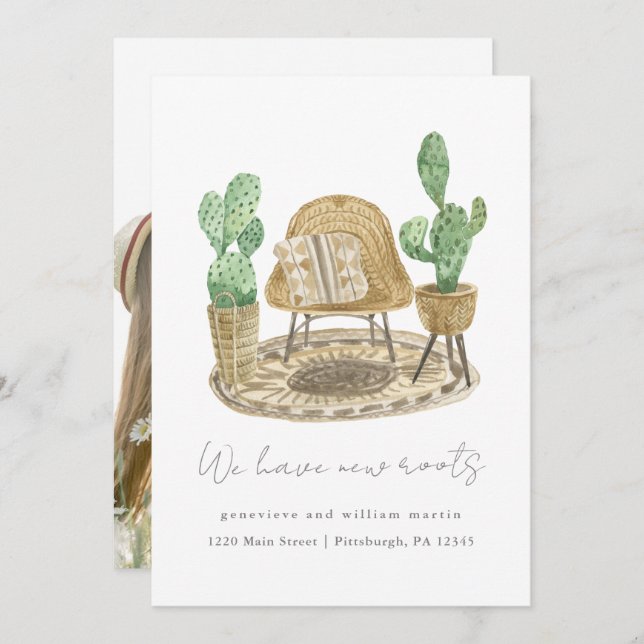 Wir haben neue Roots-Pflanze neues Zuhause Moving  Ankündigung (Vorne/Hinten)