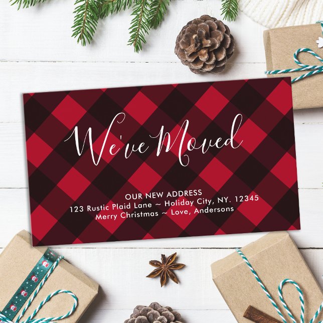 Wir haben neue Zuhause Red Buffalo Kariert bewegt Begleitkarte (Von Creator hochgeladen)