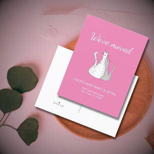 Wir haben Niedliche Katzen rosa bewegt Ankündigungspostkarte