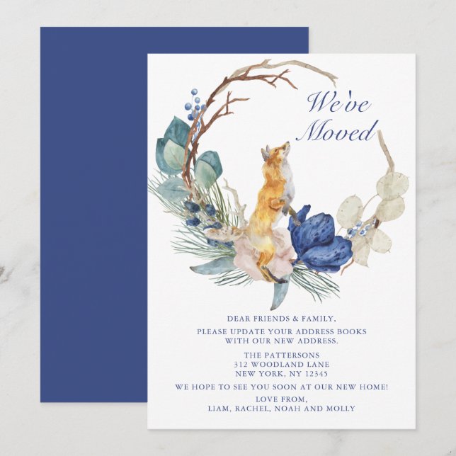 Wir haben Niedlichen Holzfuchs mit Aquarellblumen  (Vorne/Hinten)