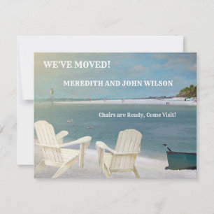 Wir haben Ocean Beach Move Announcement Card übert Ankündigung