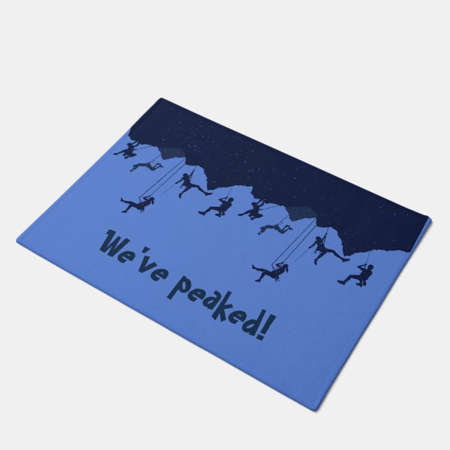 Wir haben Peaked Fun Blue Rock Climber's Fußmatte (Schrägansicht)