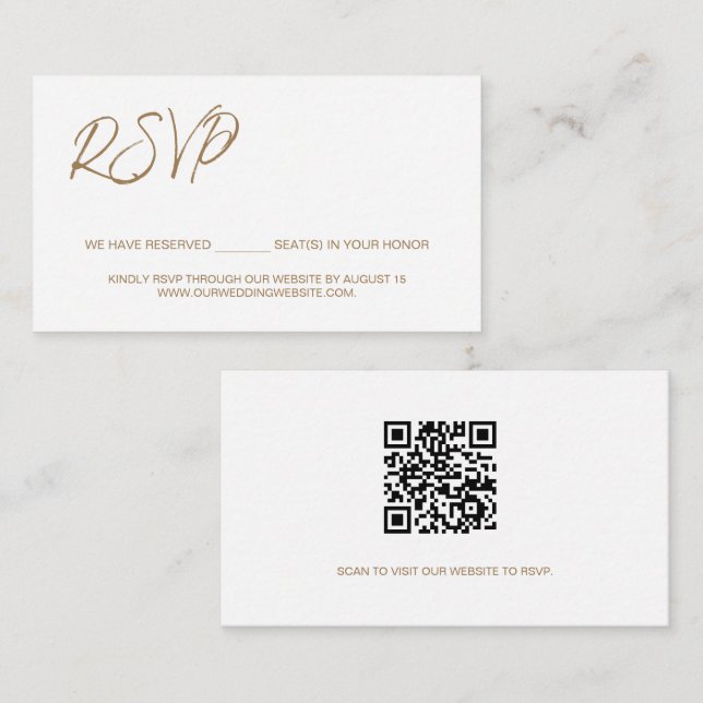 Wir haben reservierte Sitzplätze Custom QR CODE Go Begleitkarte (Vorne/Hinten)