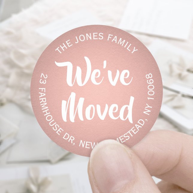 Wir haben Rose Gold Imitate Rücksendeadresse versc Runder Aufkleber (Von Creator hochgeladen)