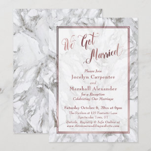 Wir haben Rose Gold Schriftzug Marmor Empfang gehe Einladung