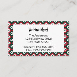 Wir haben rote grüne Weihnachtsbaummuster verschob Begleitkarte