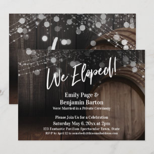 Wir haben rustikalen Holzfass und Lichter Empfang  Einladung