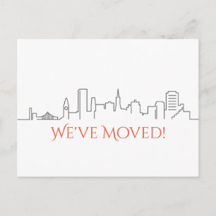 Wir haben San Francisco City Skyline verschoben Ankündigungspostkarte