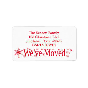 Wir haben Schneeflocken-Weihnachten verschoben Adressaufkleber