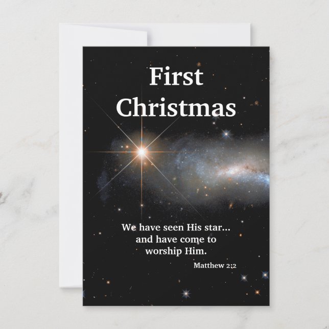 Wir haben seinen Stern gesehen Feiertagskarte (Vorderseite)