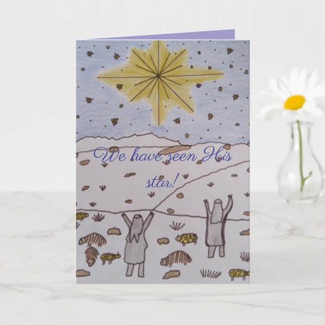 Wir haben seinen Stern gesehen! Weihnachtskarte Karte (Kleine Pflanze)