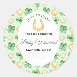 Wir haben so viel Glück Hufeisen St. Patrick Baby Runder Aufkleber