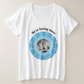 Wir haben Twins Baby Boy Blue Große Größe T-Shirt