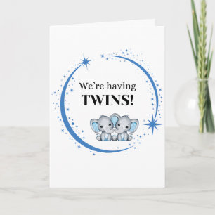 Wir haben Twins Boys Blue Birth Ankündigung