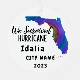 Wir haben überlebt! Hurrikane Idalia Florida & Sta Ornament Aus Metall